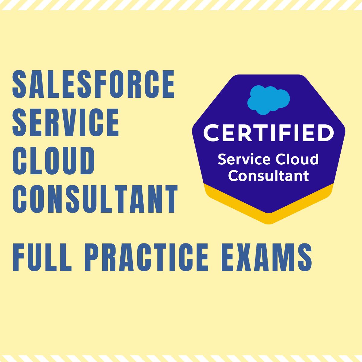 Foto com capa dos simulados de Salesforce Service Cloud Consultant