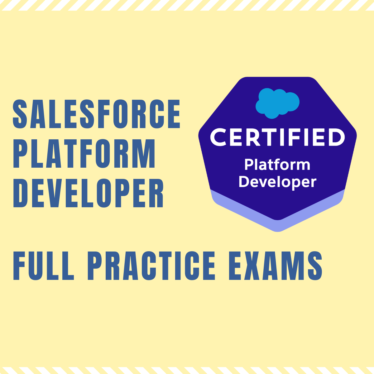 Foto com capa dos simulados de Salesforce Platform Developer