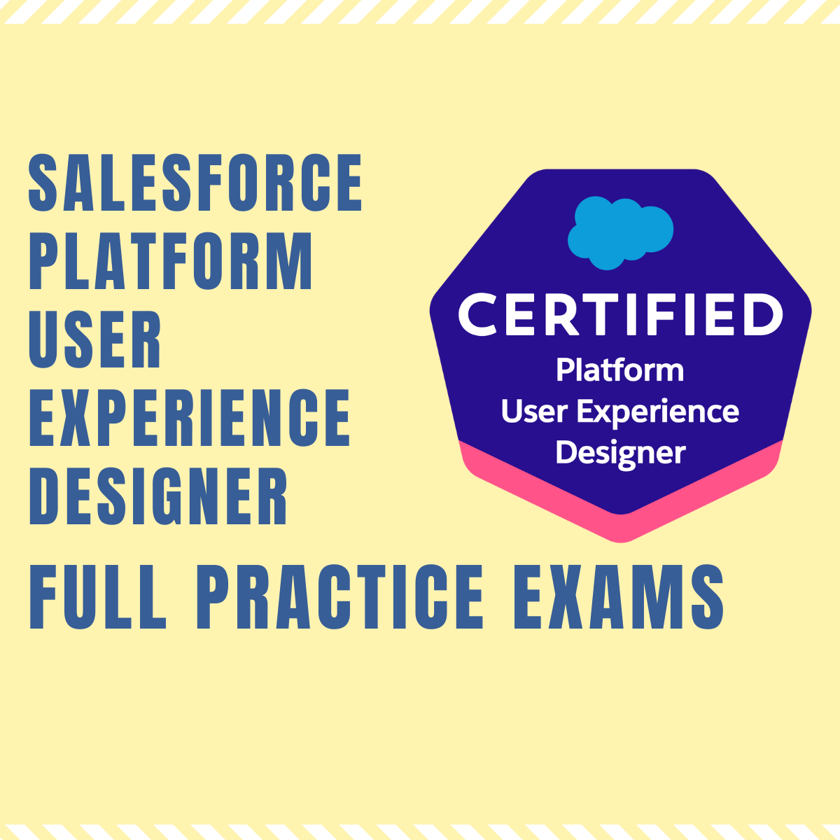 Foto com capa dos simulados de Salesforce Platform User Experience Designer