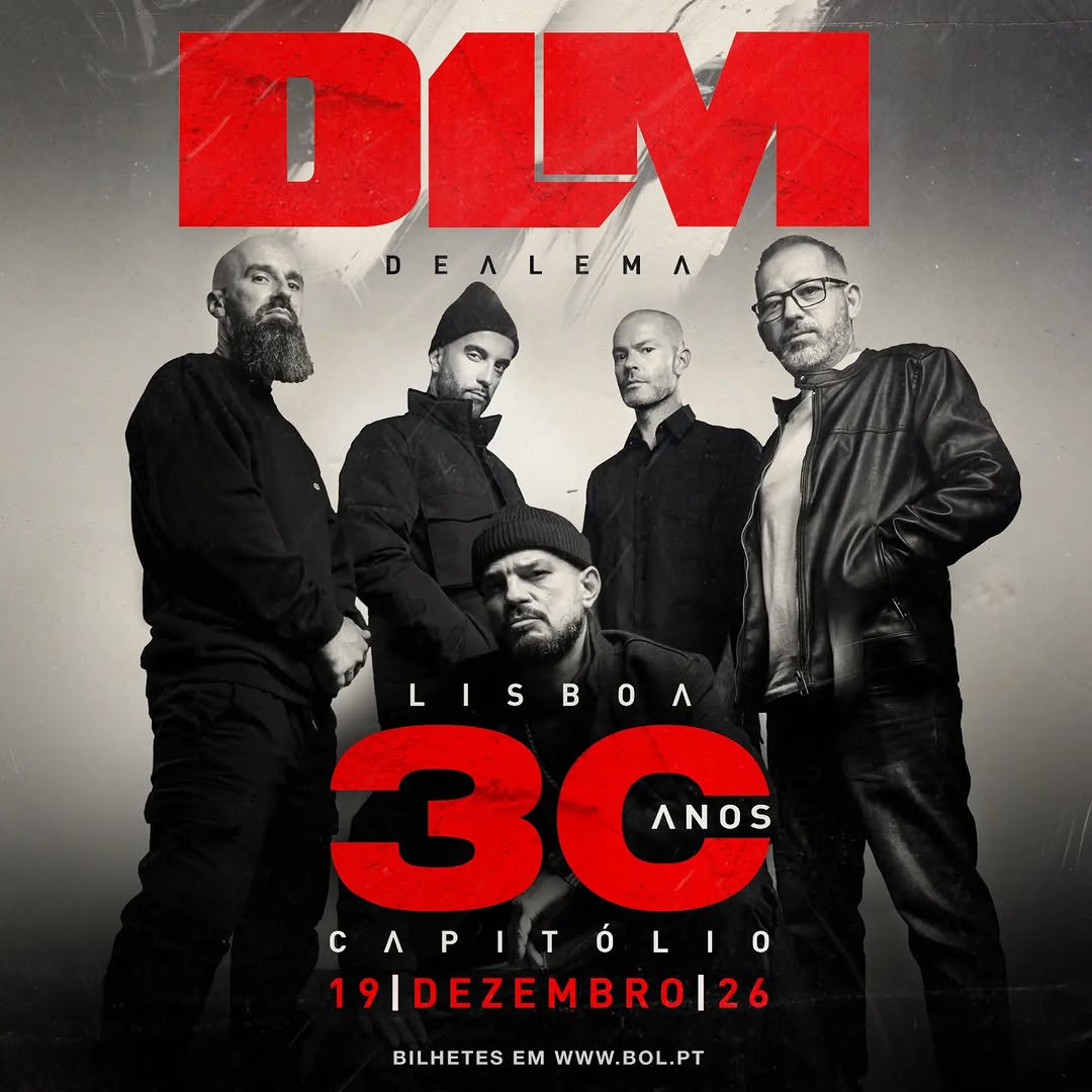Cartaz oficial do concerto dos Dealema no Capitólio em Lisboa celebrando 30 anos de carreira
