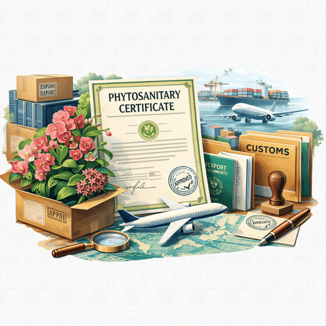 Live plants shipping with legal export documents and phytosanitary certification