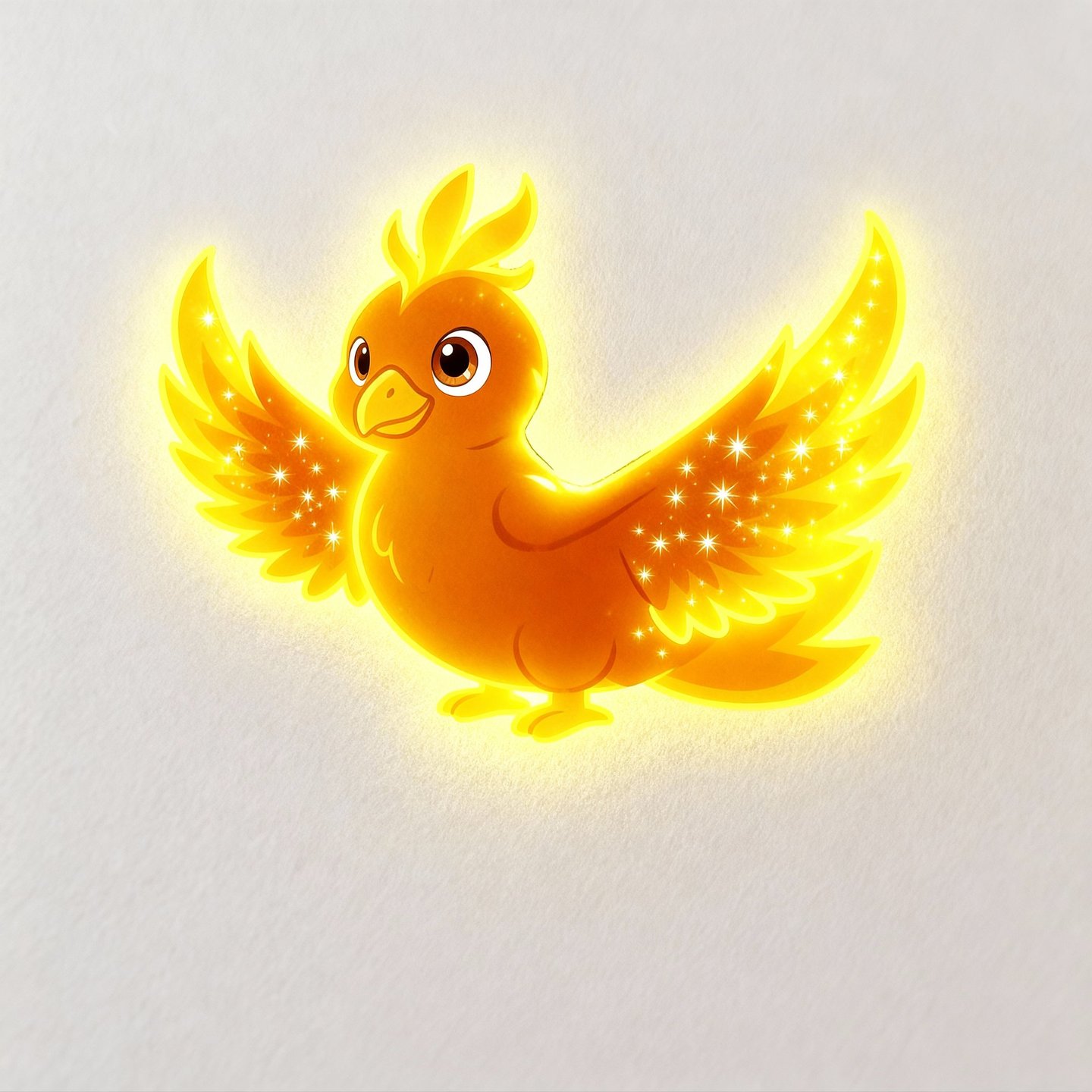 Xenya in her magical glowing phoenix form