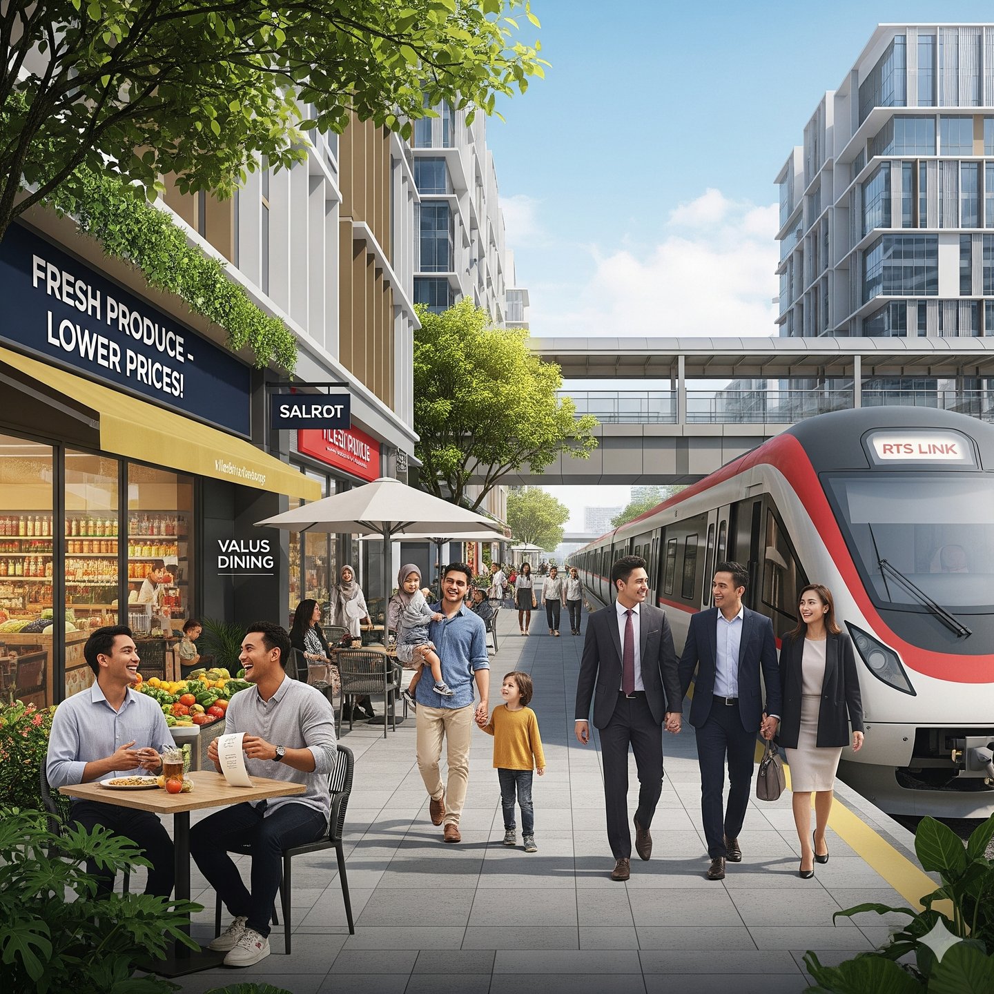 cheaper groceries, dining, and easy cross-border commute with RTS link at Bukit Chagar, JB