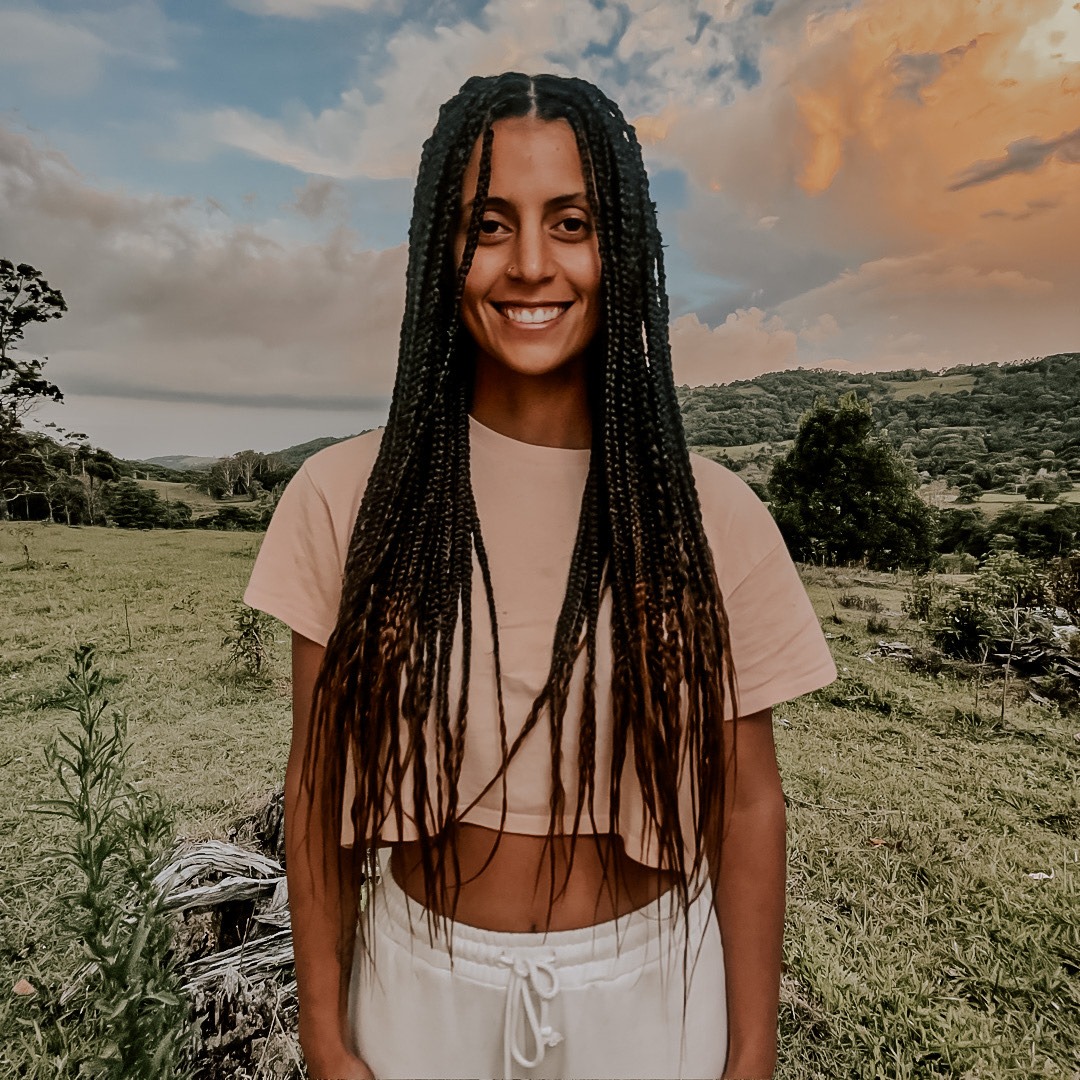 a women with box braids