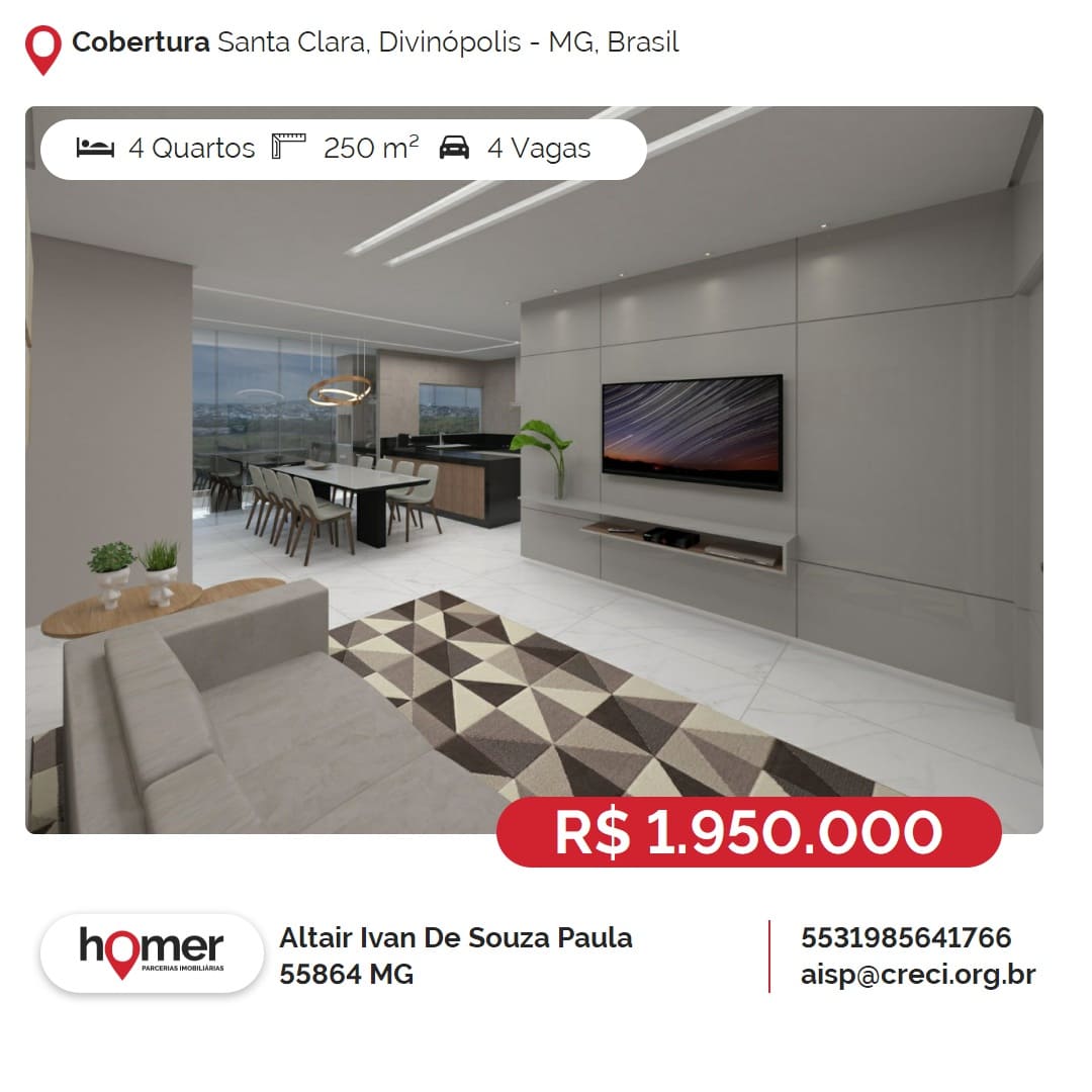 Cobertura à venda. Santa clara. Divinópolis MG Altair Ivan Corretor