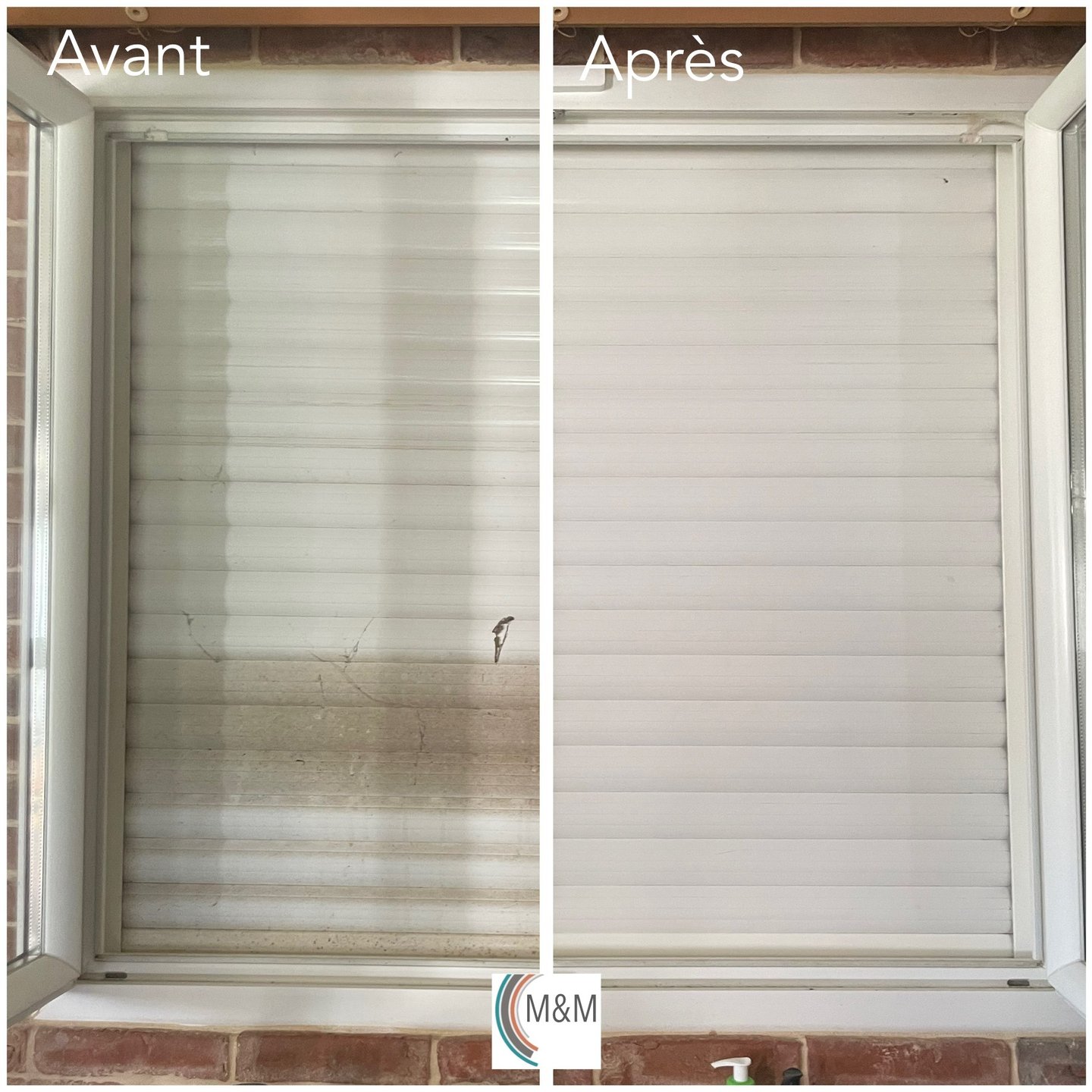 Avant après nettoyage volets roulants par m&m services pro rouen