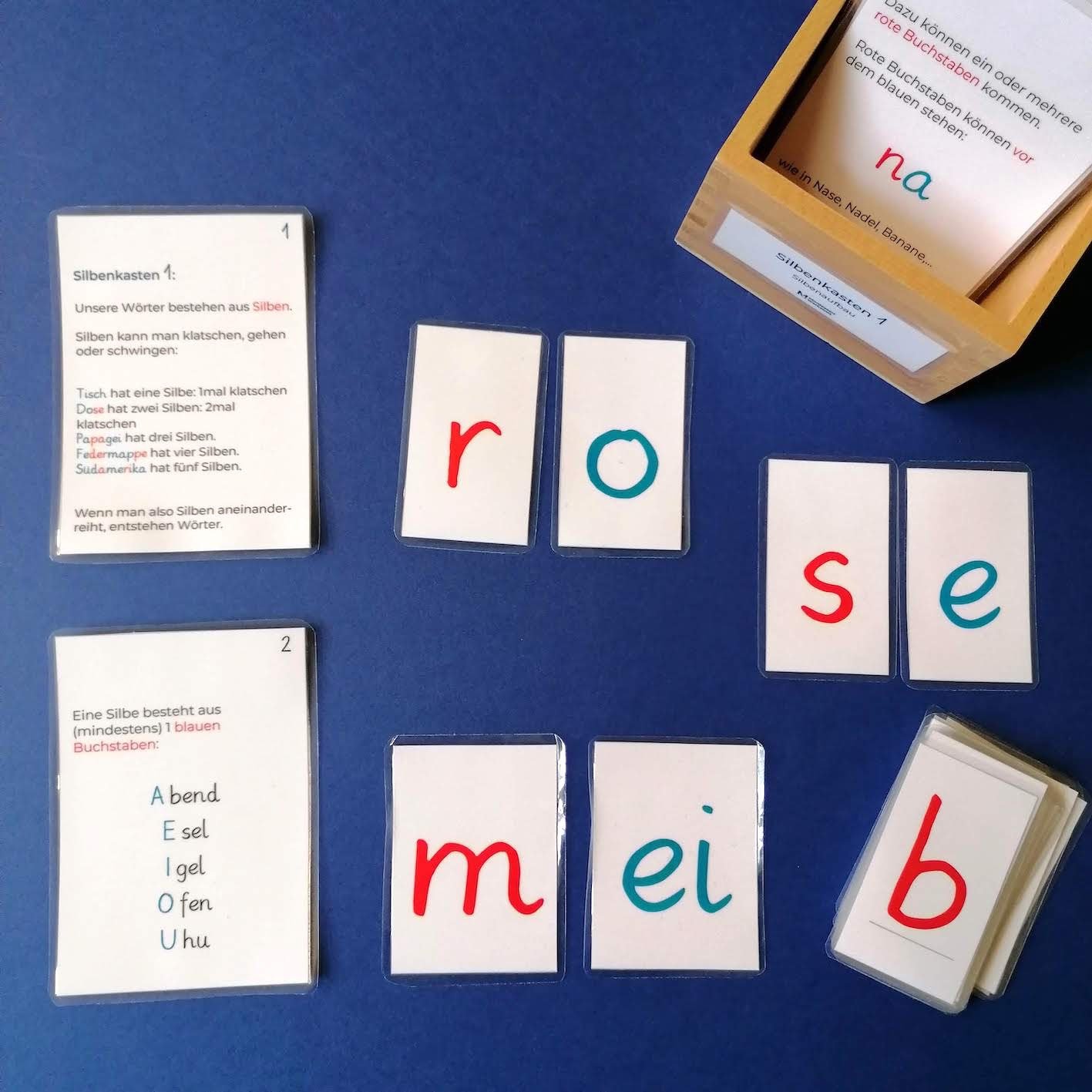 Silben legen aus Buchstabenkärtchen