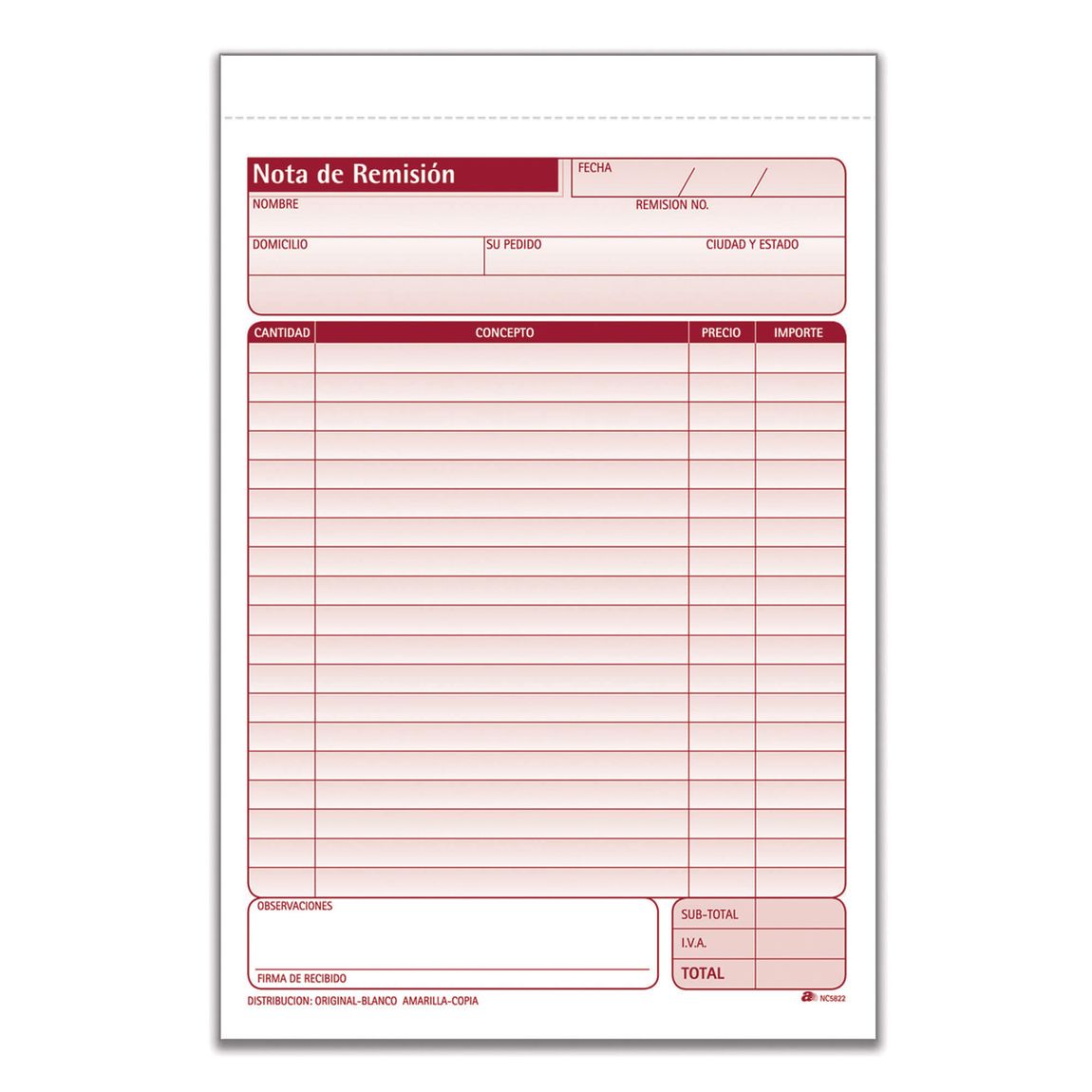 AvantiRed fabrica notas sencillas de remision