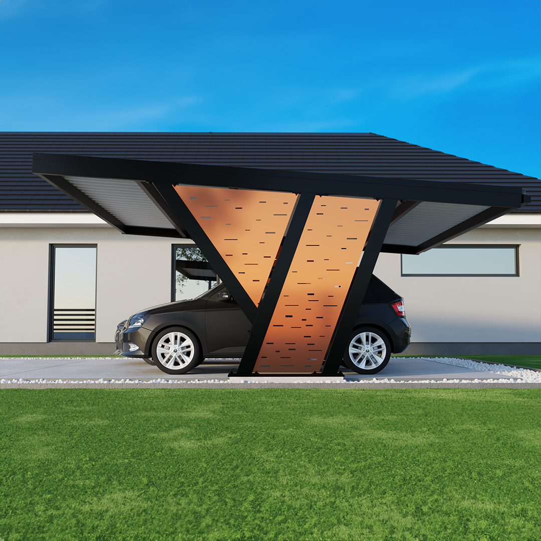 Panel w kolorze miedzianym z blachy wypalanej laserowo 