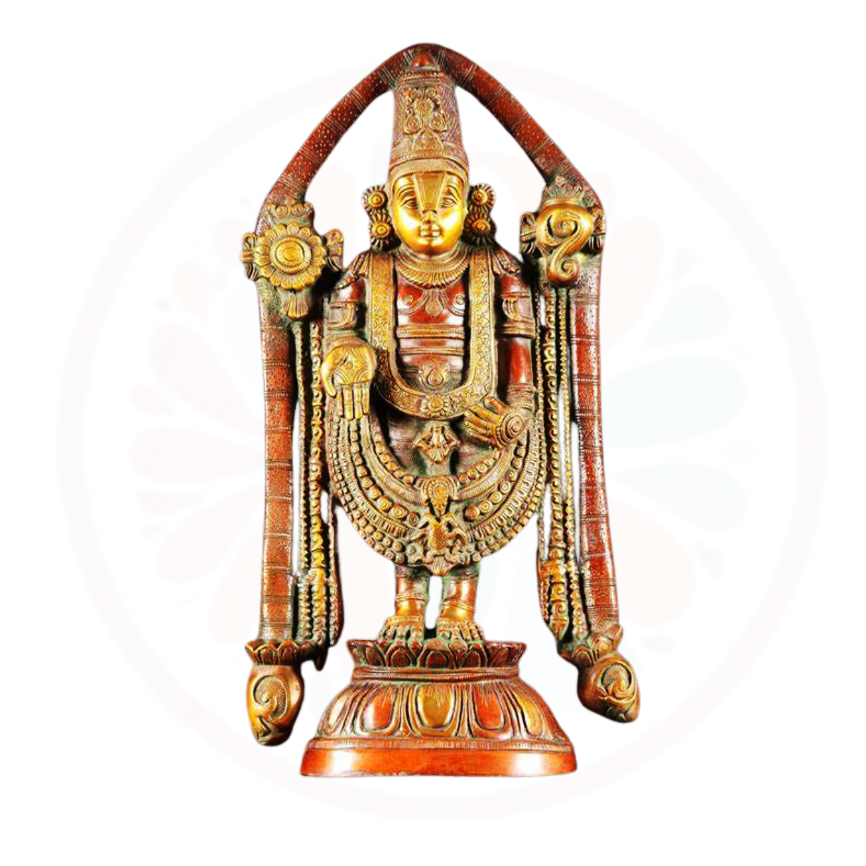 Handmade Brass Tirupati Balaji Idol with Fine Detailing