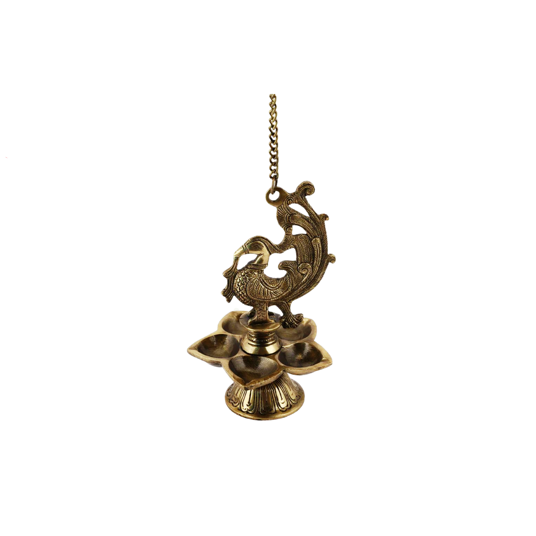 brass hanging diya