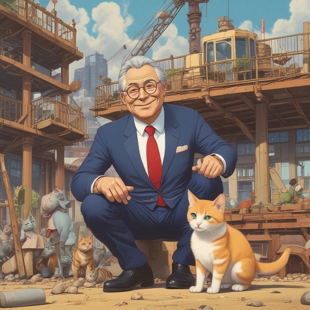 A retro-style office scene with workers using computers and paper documents, evoking a nostalgic Showa era atmosphere.