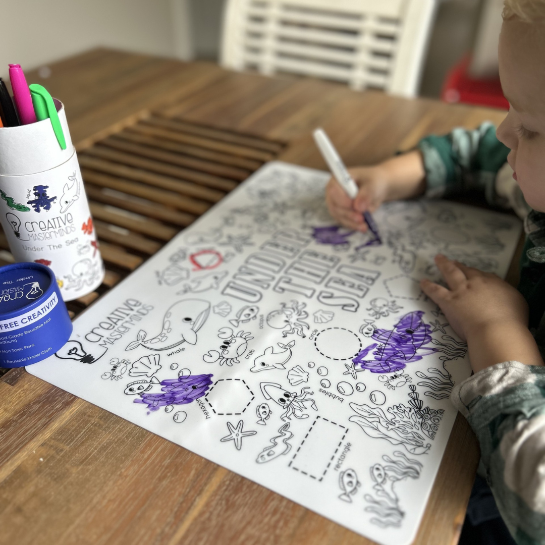 Scribbly Kids reusable drawing mats for toddlers promoting mess-free play and early learning