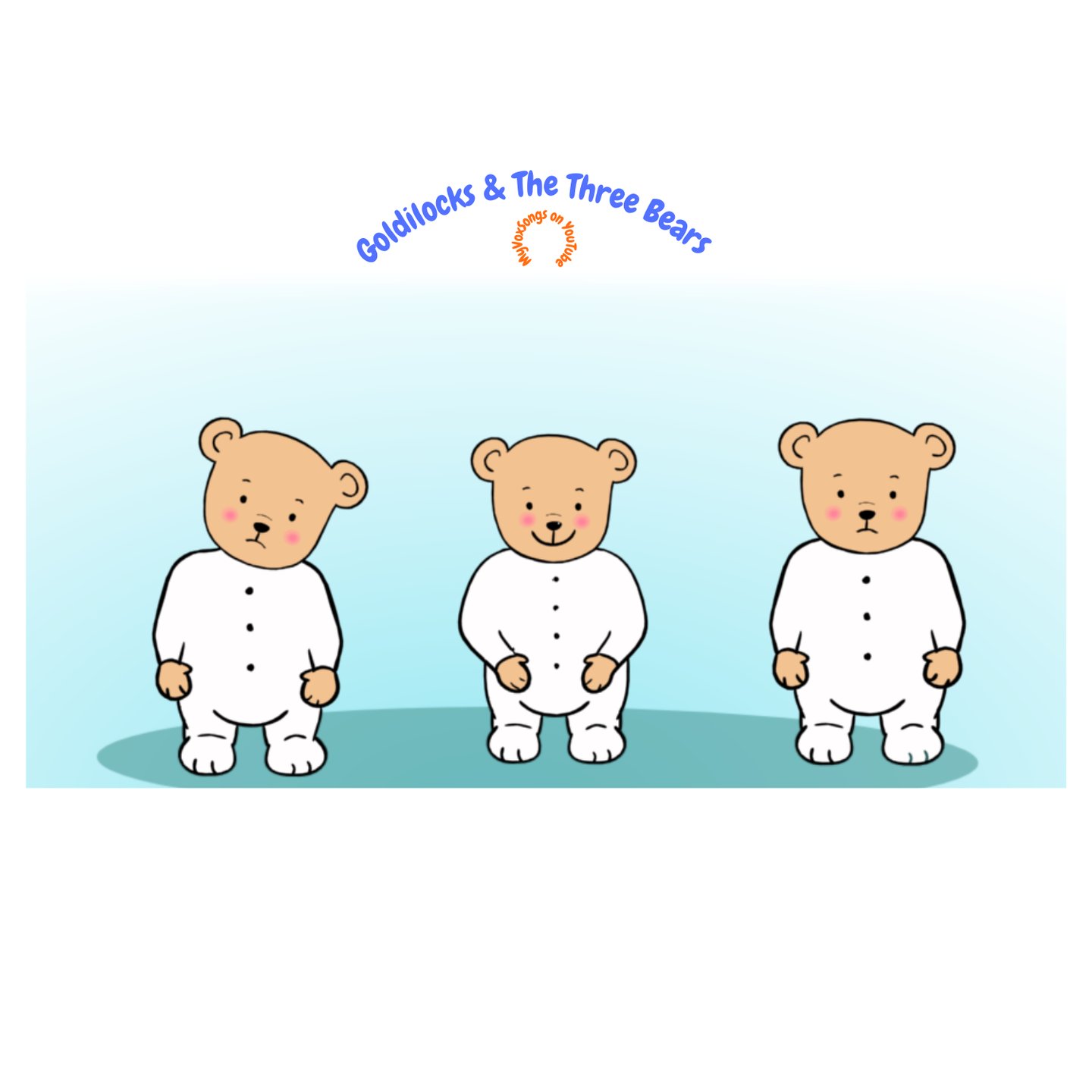Original Three Little Bears characters from VoxKids nursery rhyme fairy tale story