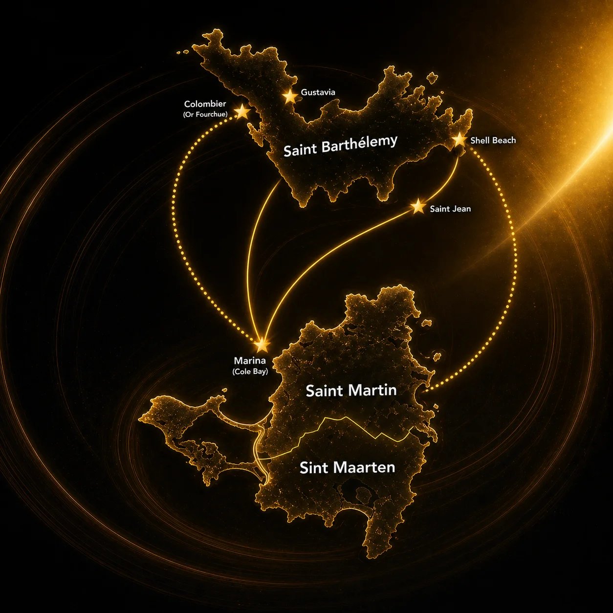 St Martin St Barthelemy Map, island tours, sxm to st barth, boat charter companies
