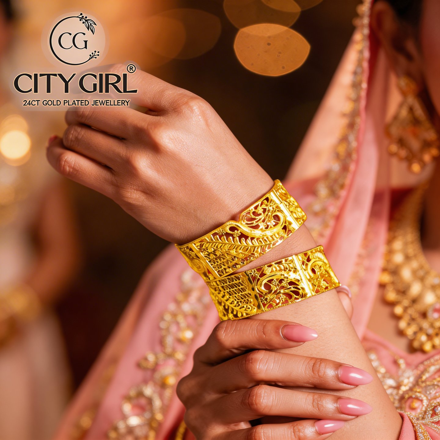 goldcoveringbangles.com - City Girl Jewellery - Bridal Kangans for Women - 18K Gold Plated Bangles
