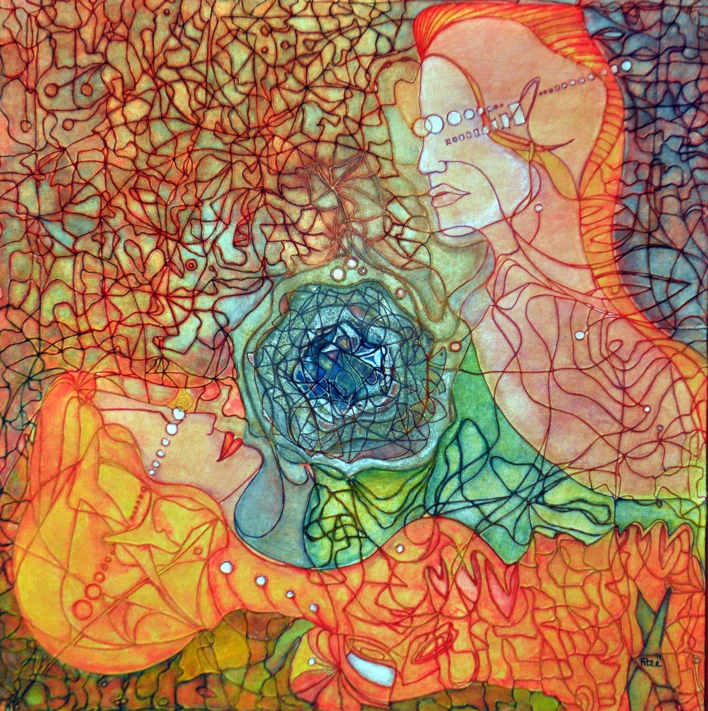 Temptation by Kristina Lee, using heavy body acrylic paint. 2013