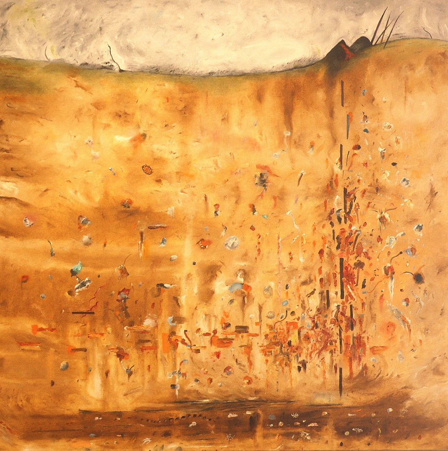The Buried Land. Oil on canvas. 2023. 102 x 102 cms.