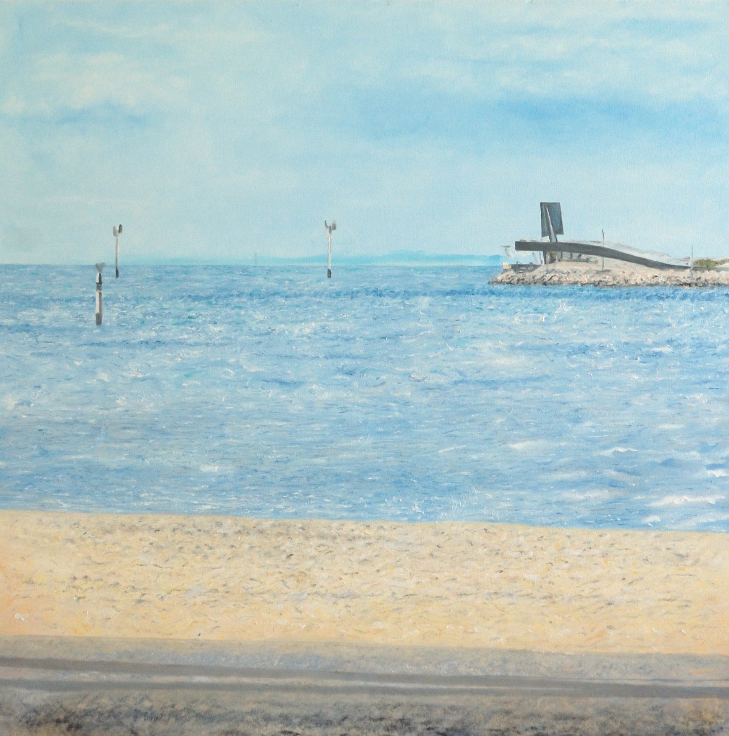 Port Melbourne. Oil on canvas. 2024. 122 x 122cms.