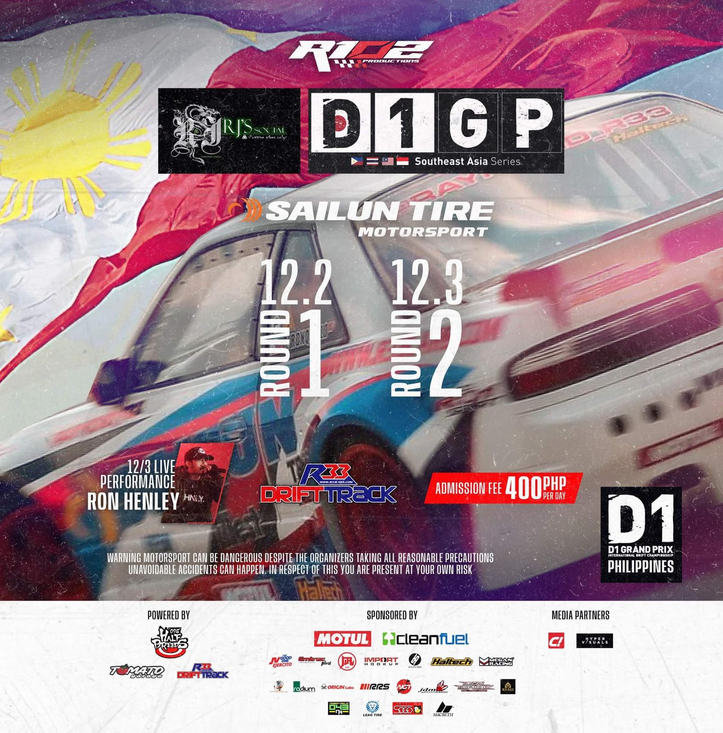 a poster for a drifting competition event