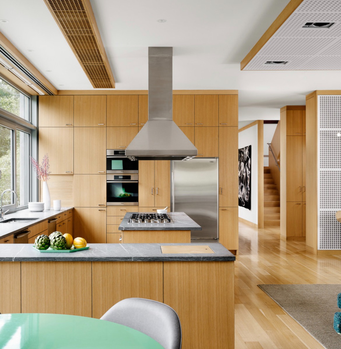 Custom kitchen cabinetry designed and built by Pearce Woodworks Detroit. 