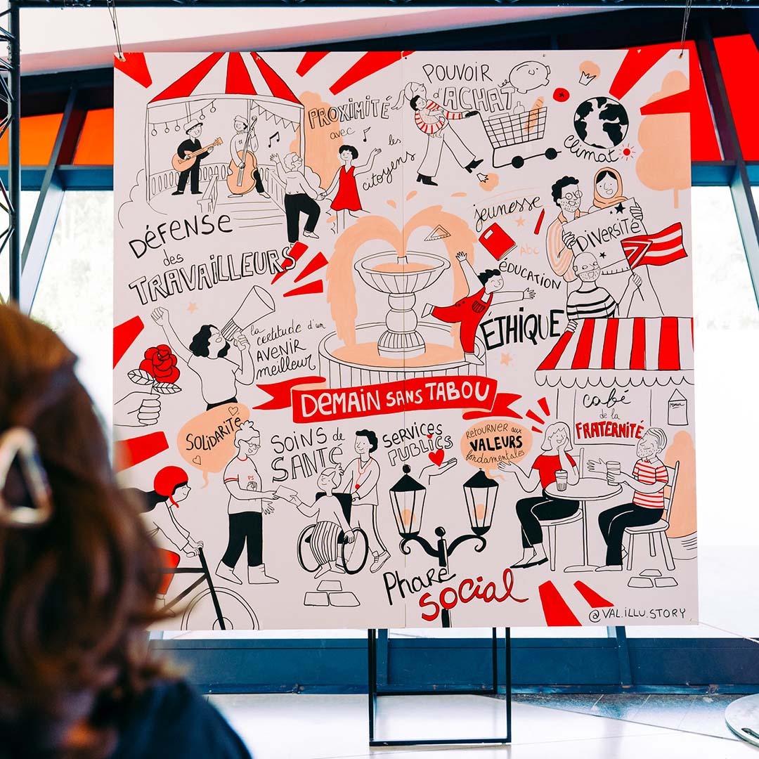 large fresco representing values