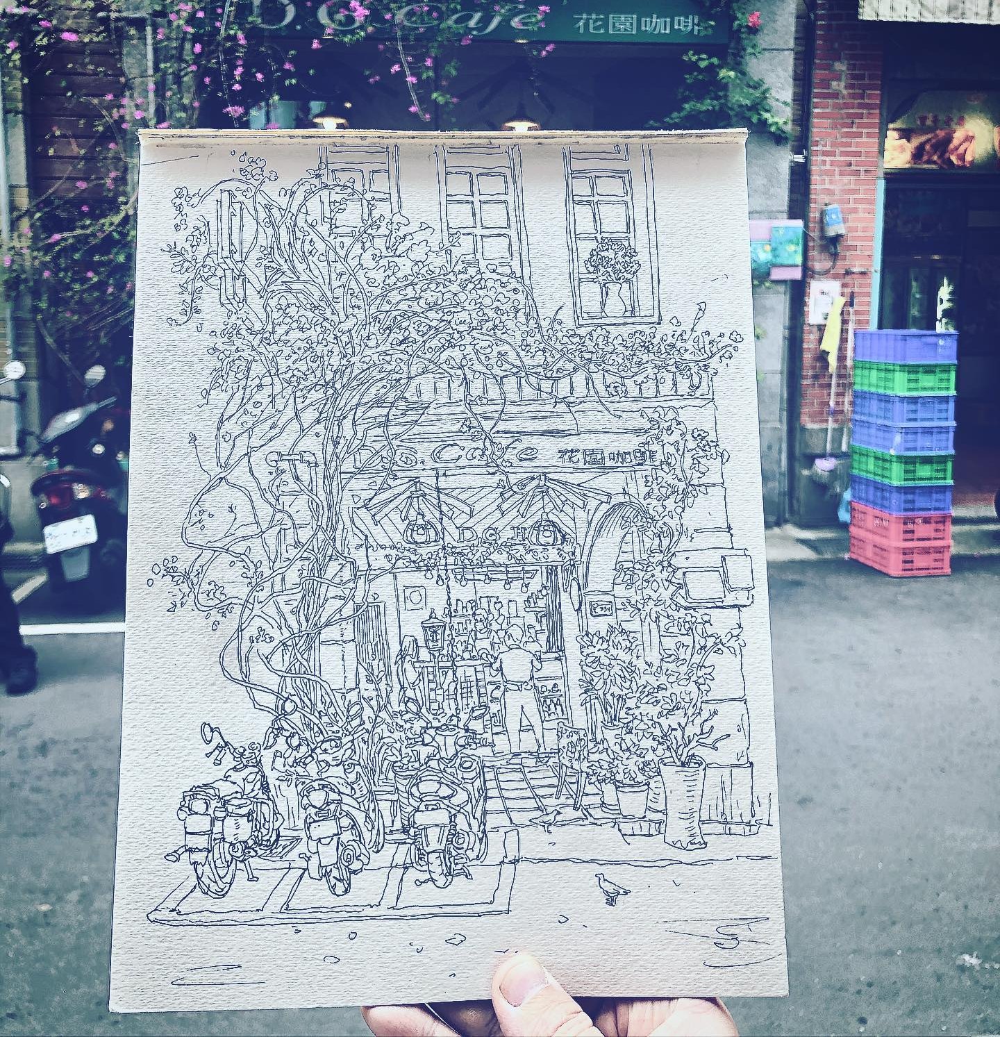 台北藝術家林仁亞的城市素描