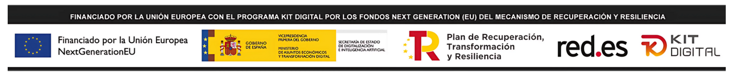 footer con escrita financiado por la unión europea con fondos next generation