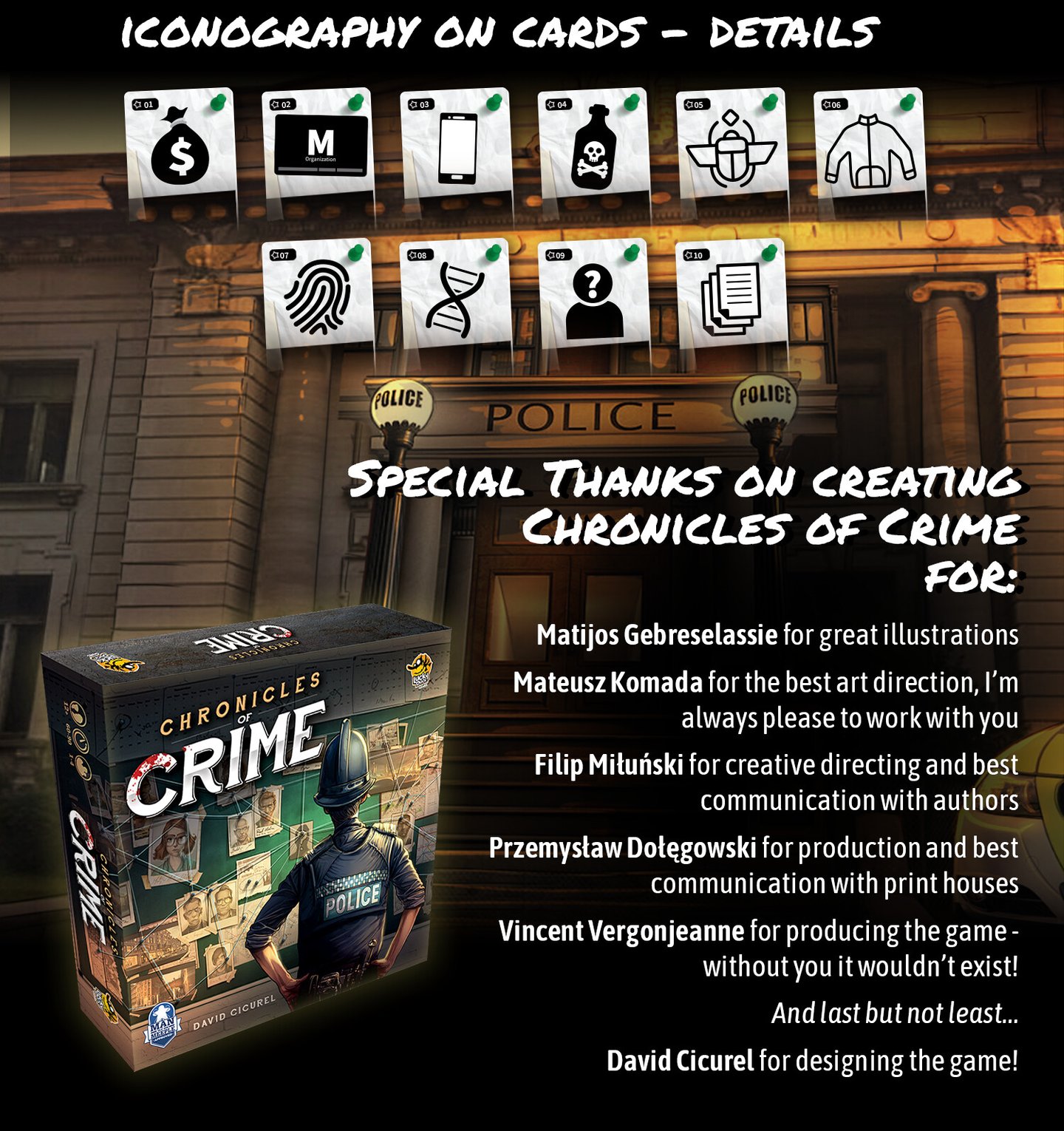 I designed iconography used in the game. Special thanks to Matijos Gebreselassie, Mateusz Komada