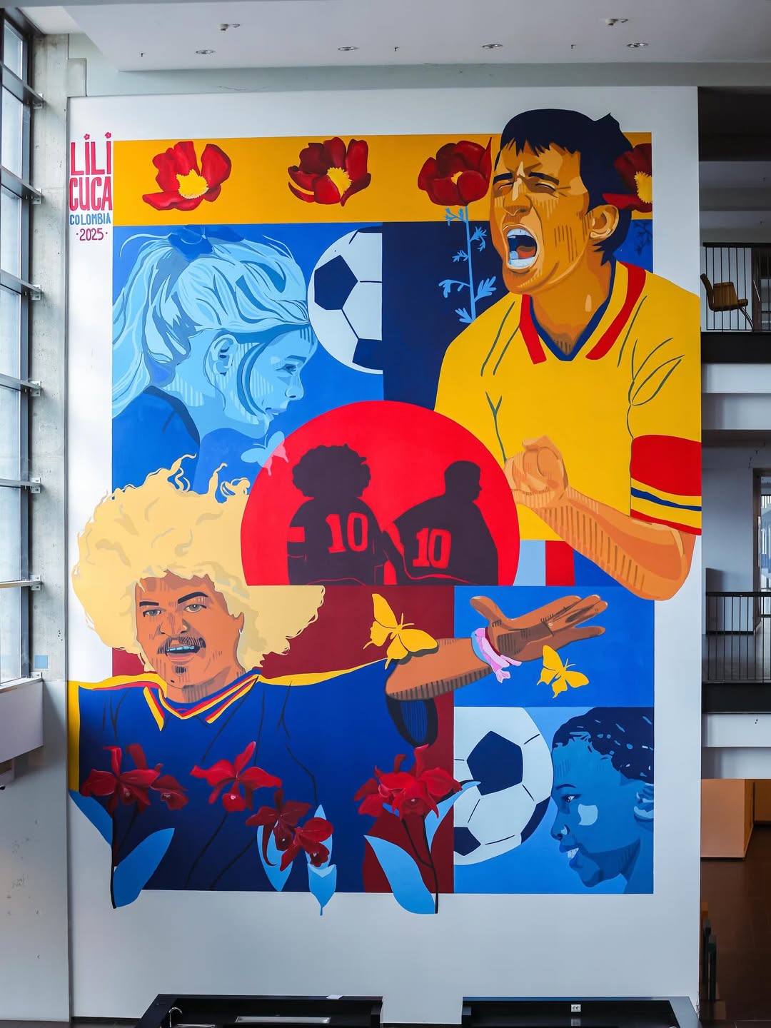 Pictură murală fotbal Arena Națională de Creioana.