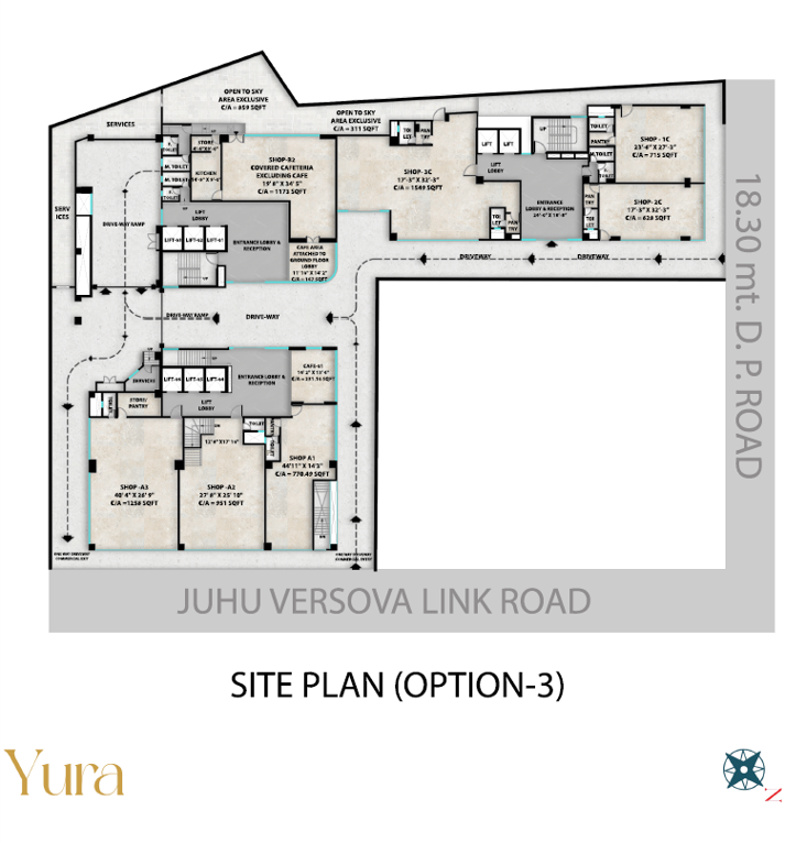 floor plans yura business park, transcon yura juhu, yura juhu