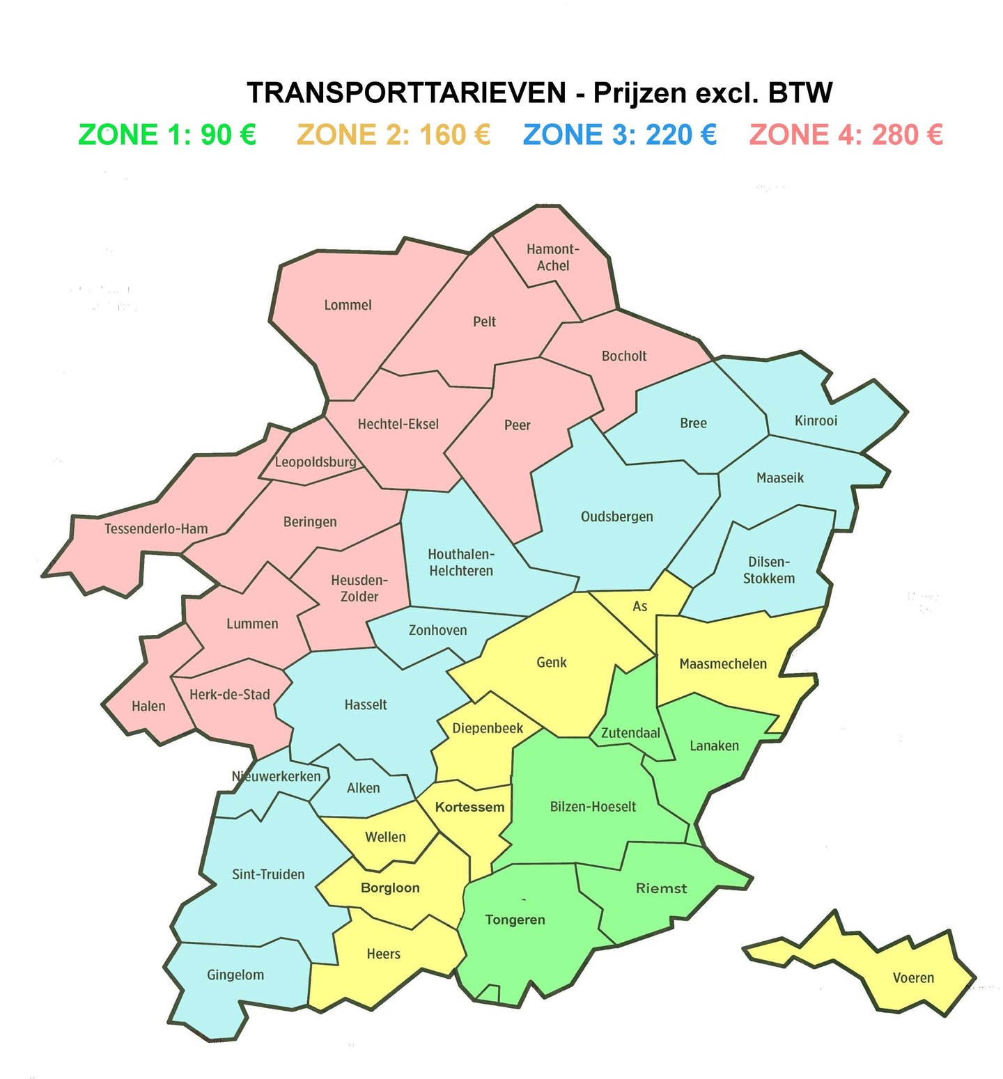 Sanrobe Verhuur Riemst Transporttarieven