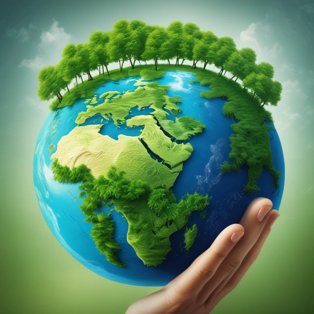 A sleek, modern cleaning professional using eco-friendly products in a bright, minimalist office space.