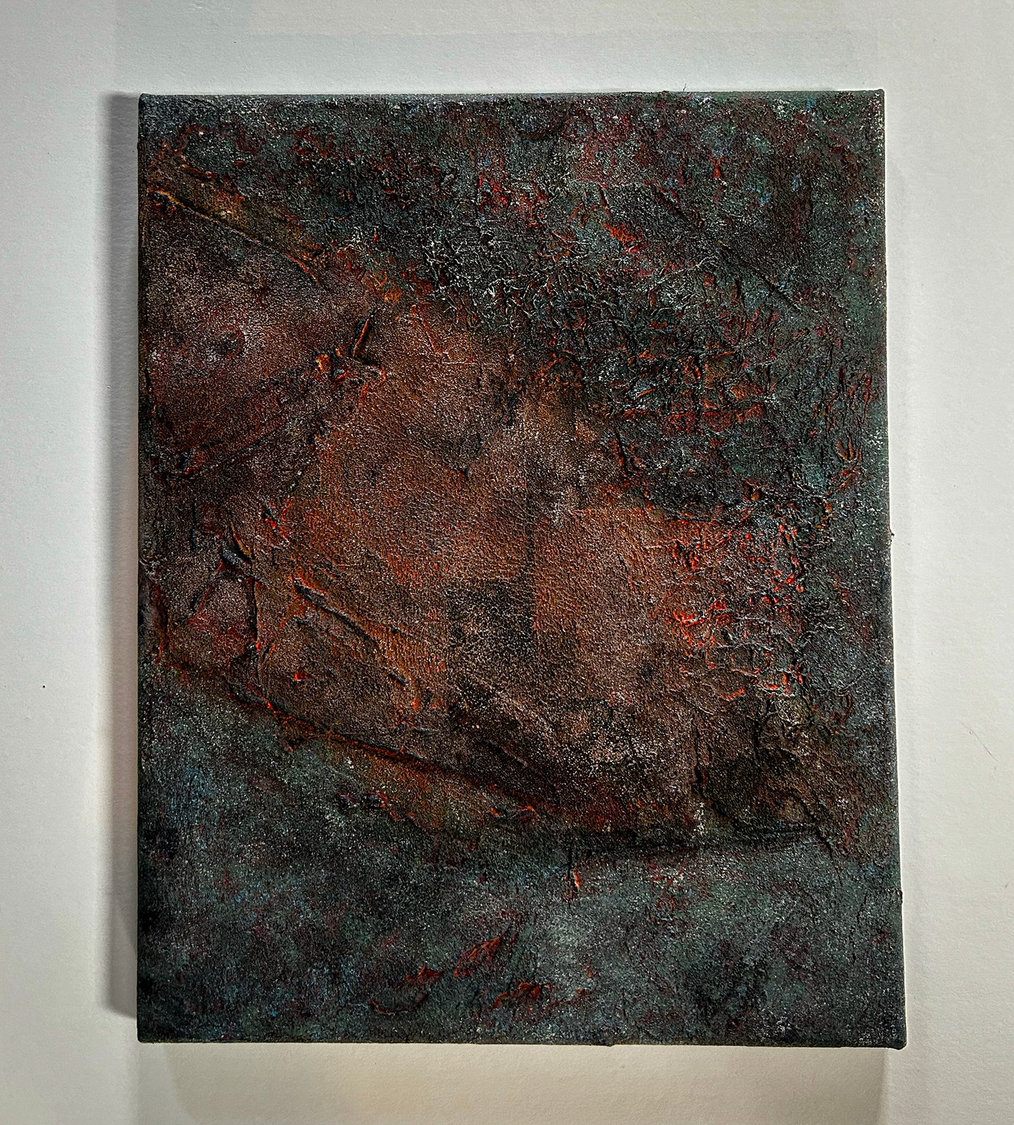 Abstract mixed media painting Laurence Moracchini. Sussex artist. Textures.