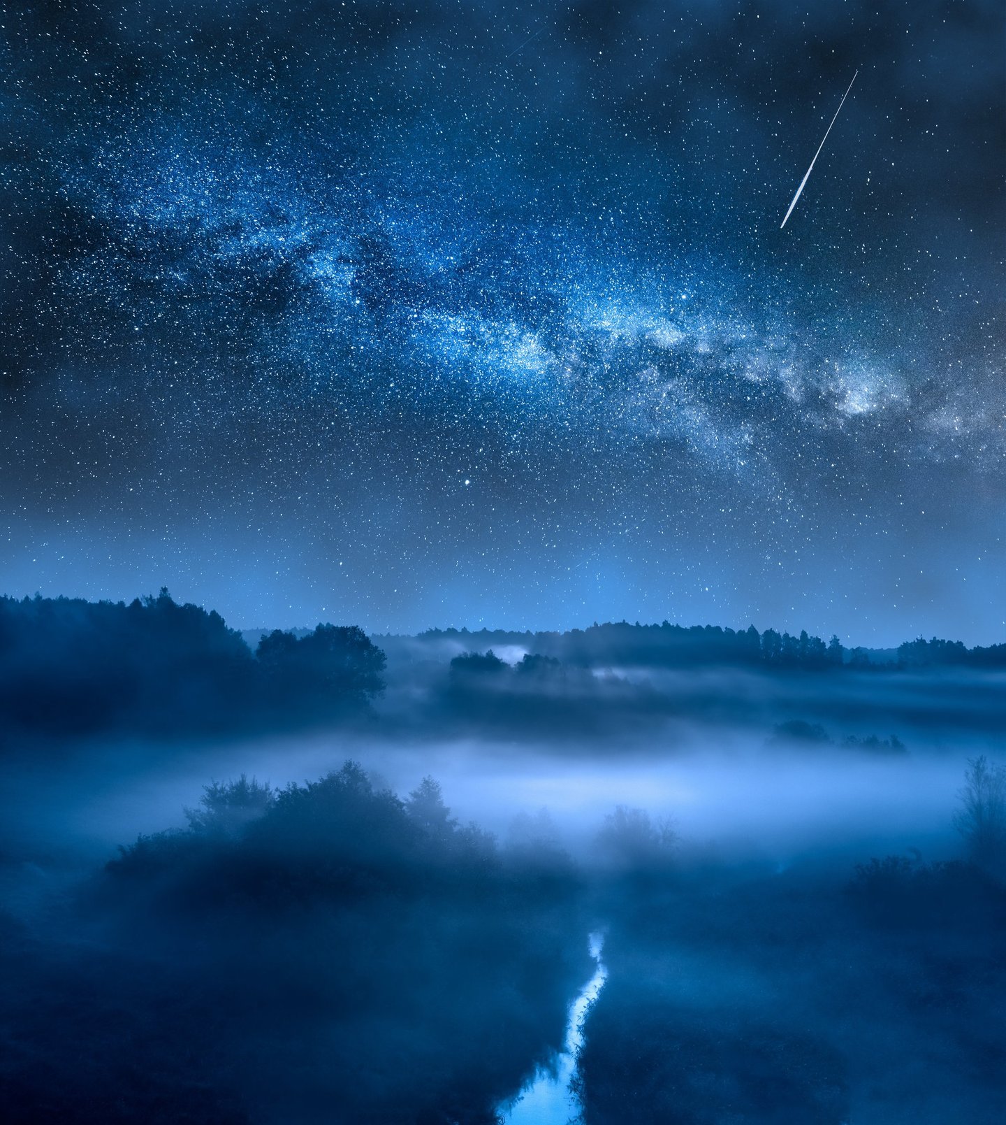 Starry night sky for stargazing