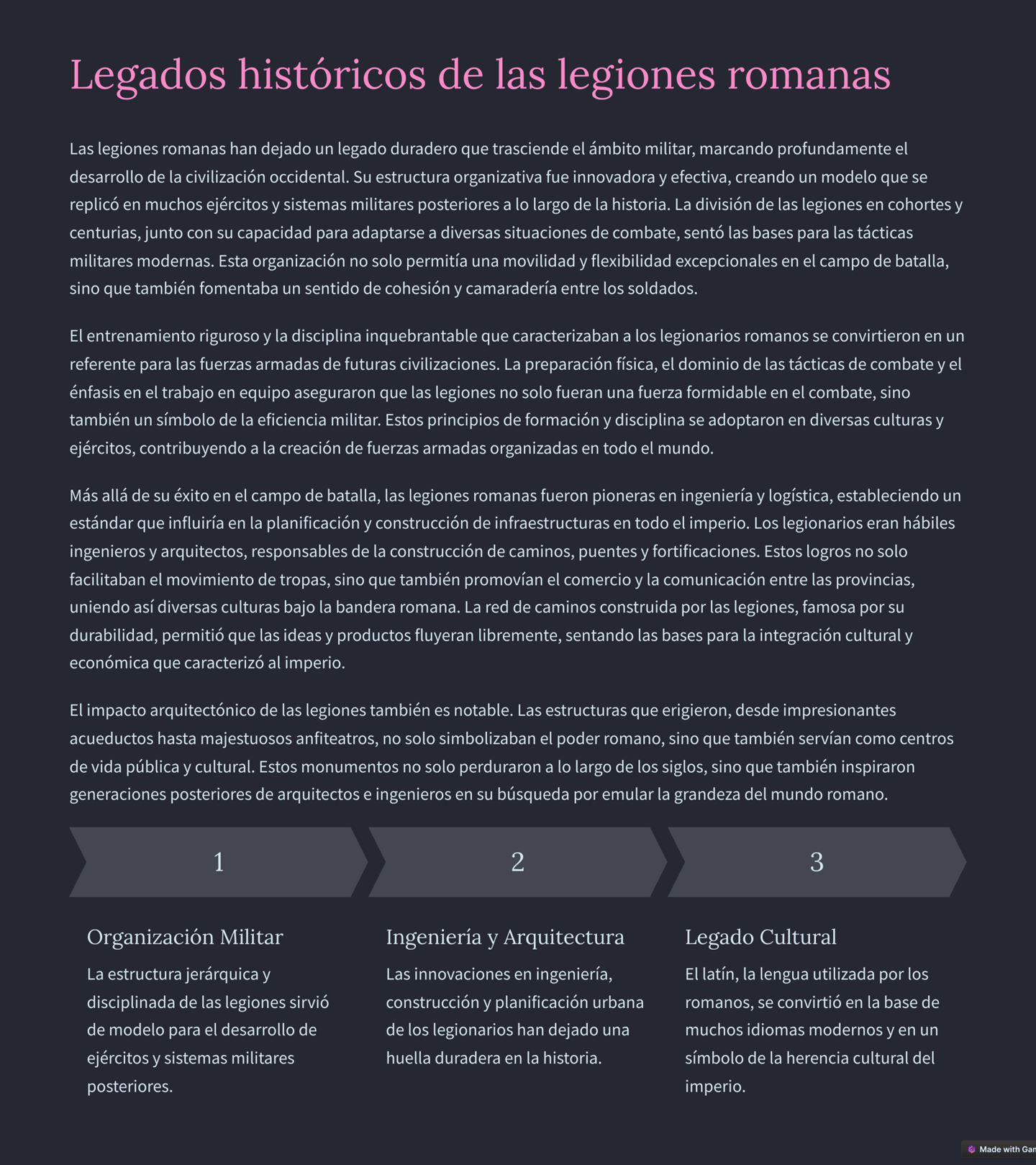 LEGADO HISTORIA DE LAS LEGIONES ROMANAS