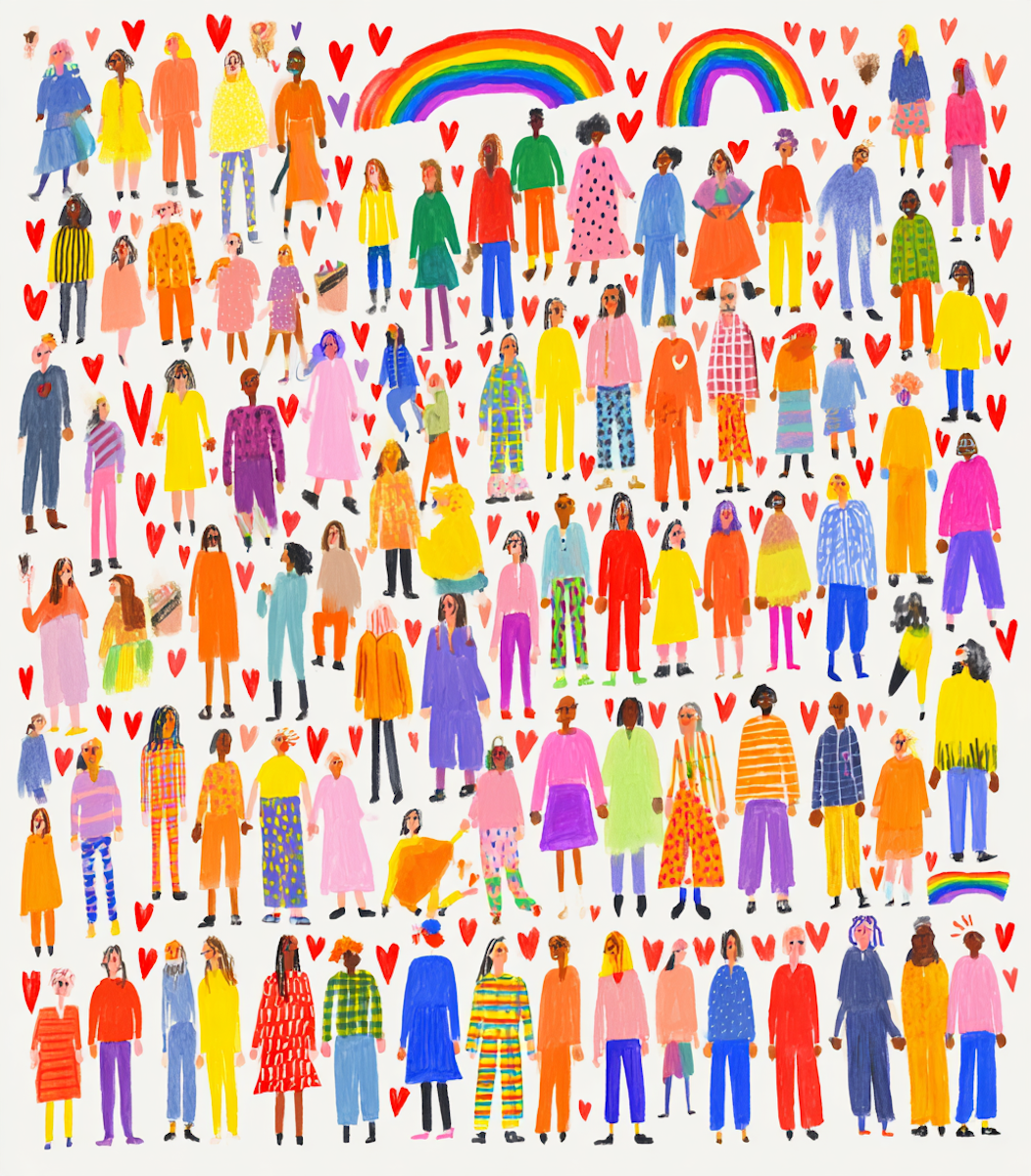 Colourful Inclusivity Artwork of Diverse People