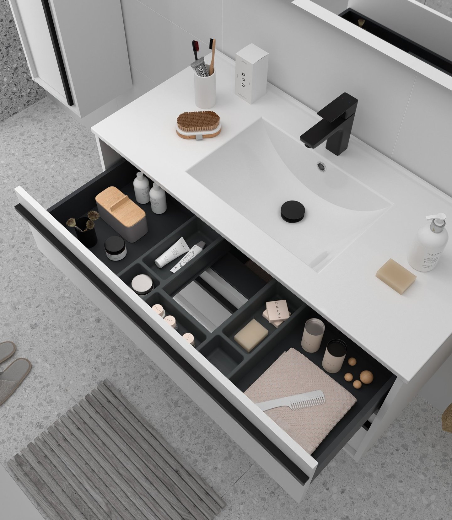 Salgar bathroom unit organiser inner draw