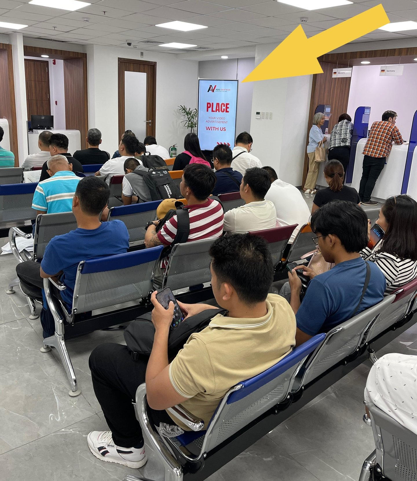 alt="Visa Center digital advertising screen in Metro Manila"