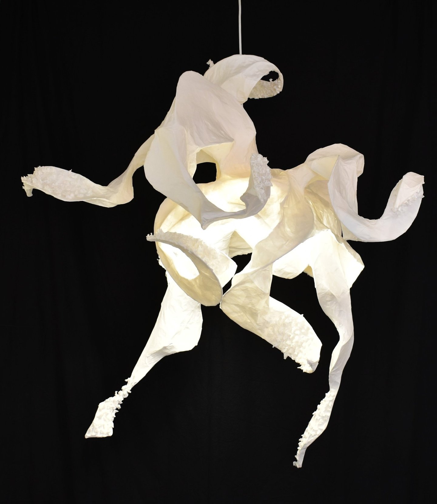 paper octopus Sète sculpture pendant light