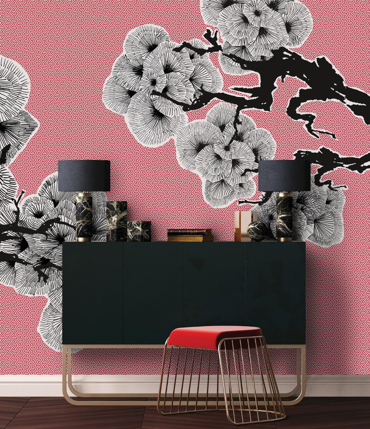 Pine Trees wall design on Dimense Media Matt