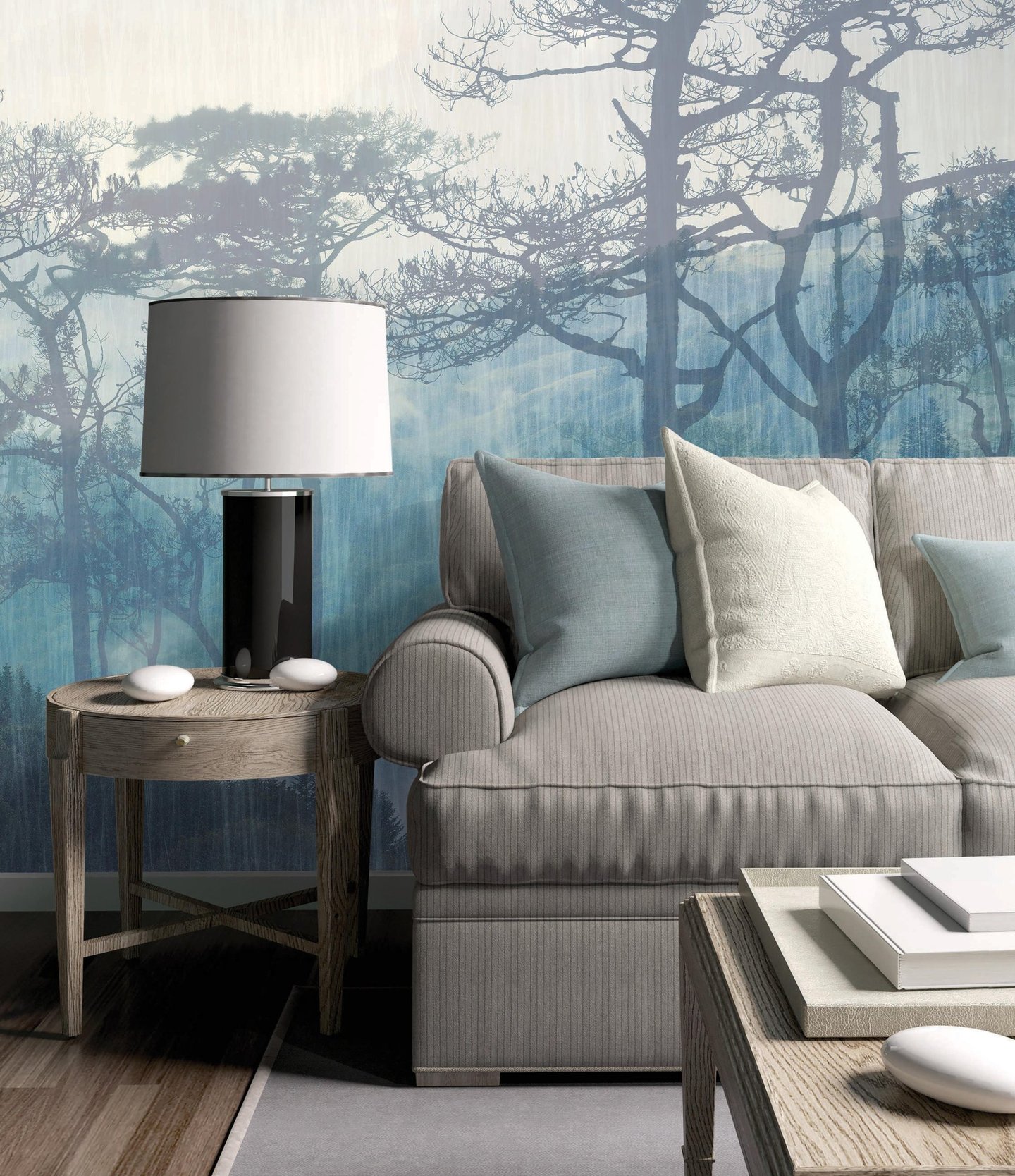 Misty Forest wall design on Dimense Media Matt