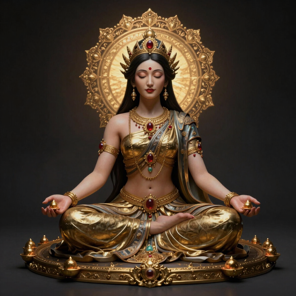 A serene image of a person meditating surrounded by soft glowing energy patterns symbolizing tantric healing.