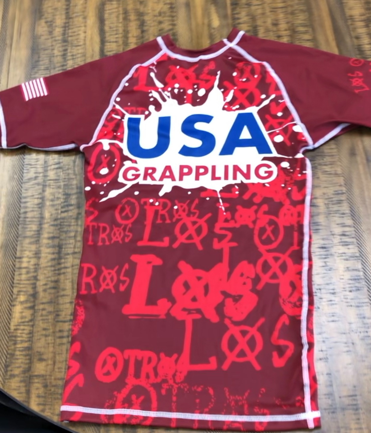 USA Grappling red sublimated rash guard