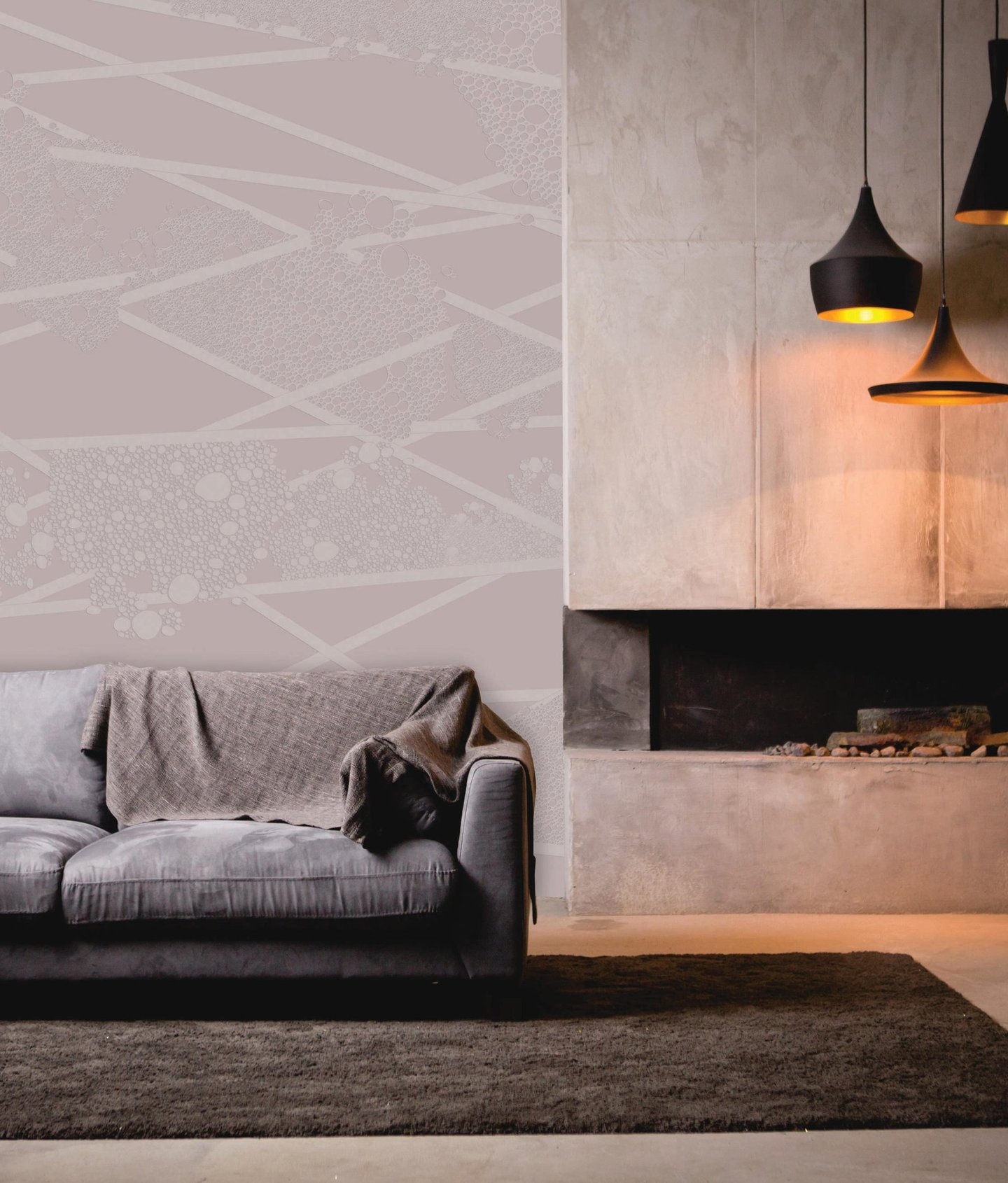 Bubbles wall design on Dimense Media Matt