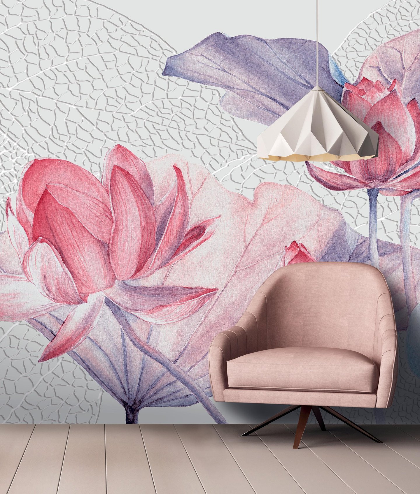 Lotus wall design on Dimense Media Matt