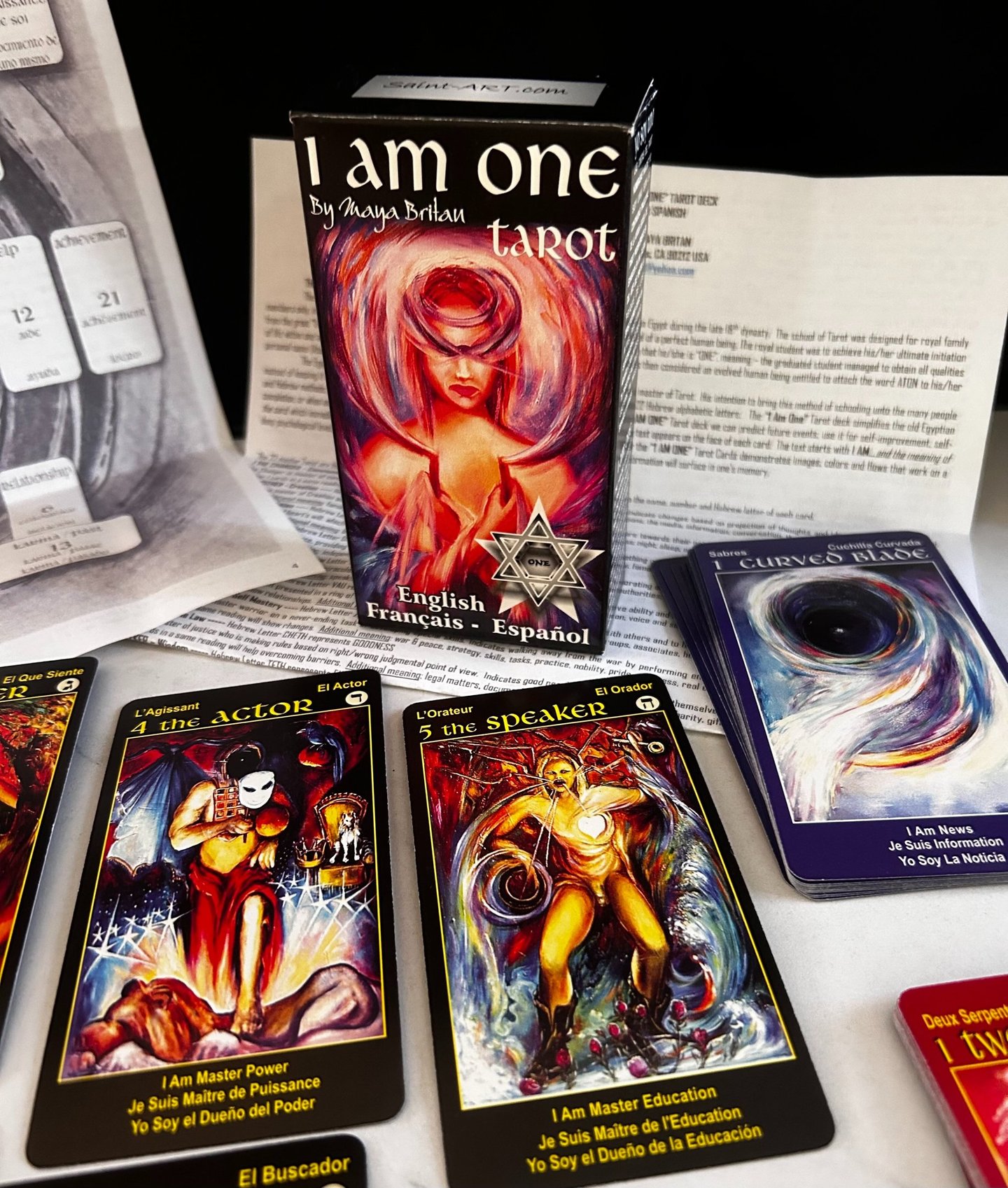 I Am ONE Tarot Deck 78 tarot cards instructions text and spiral map