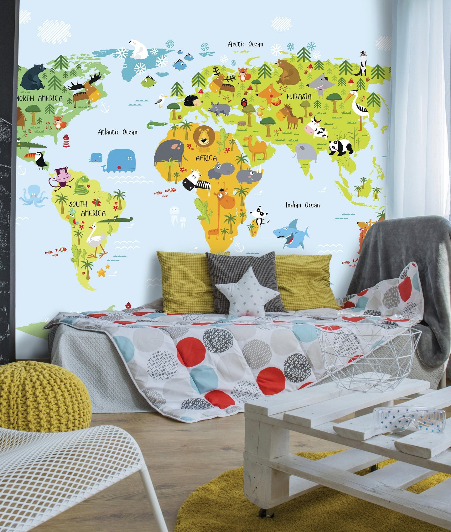 Kids Map wall design on Dimense Media Matt