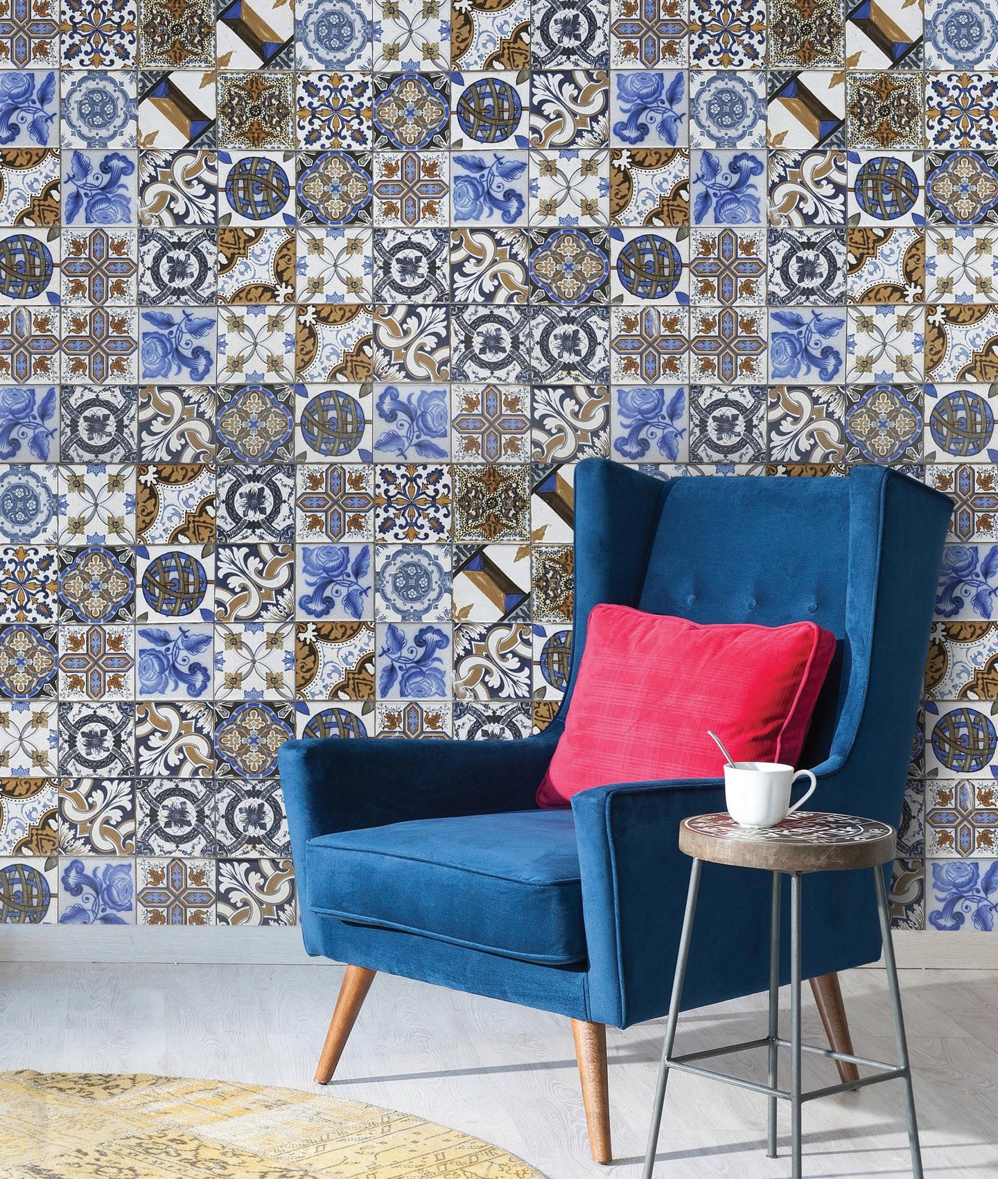 Portuguese Vintage Tiles wall design on Dimense Media Matt