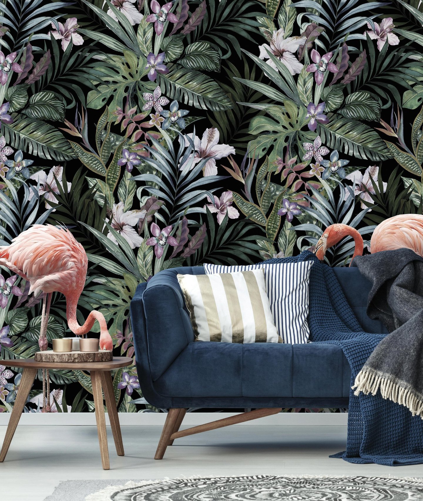 Jungle Flamingo wall design on Dimense Media Matt